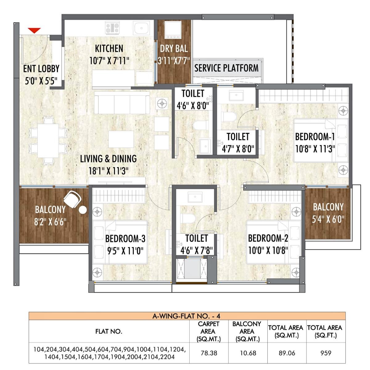 Rahul-Aston-Floor-Plan-Wing-A-959-Sqft